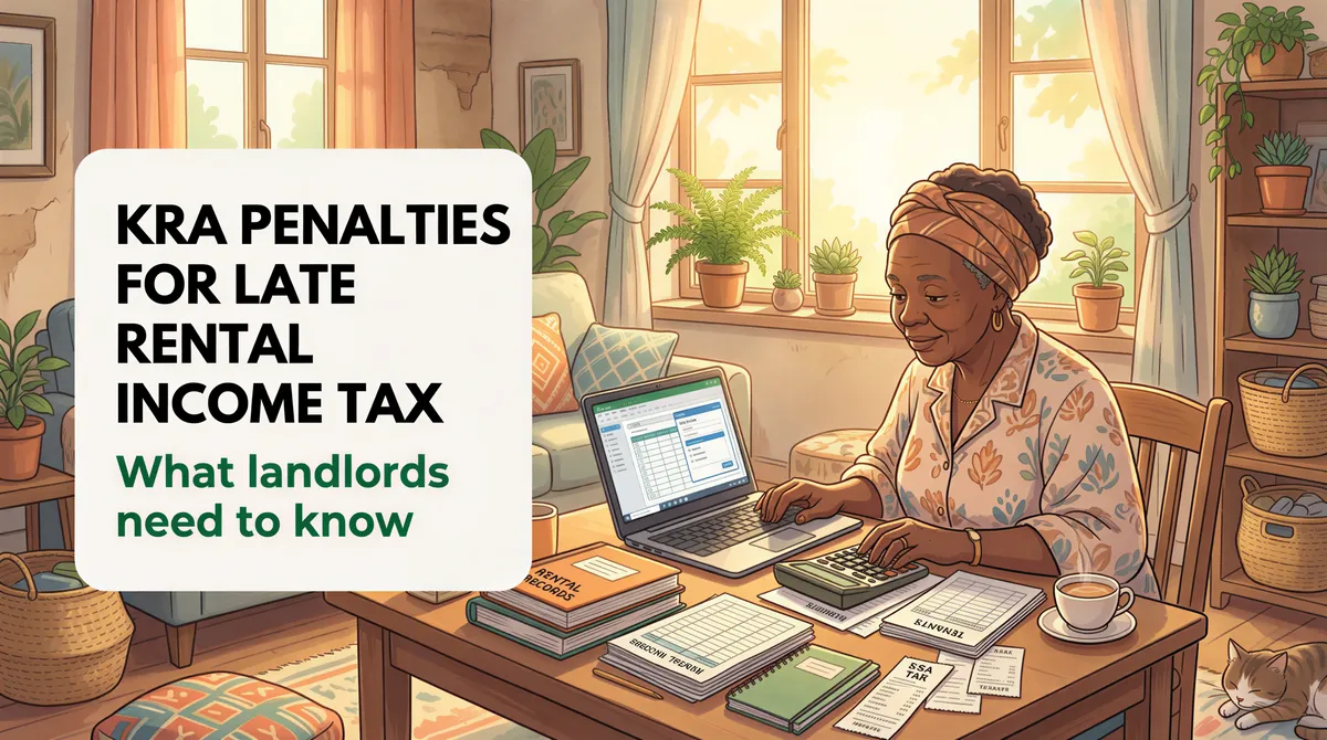 KRA penalties for late rental income tax banner for landlords in Kenya
