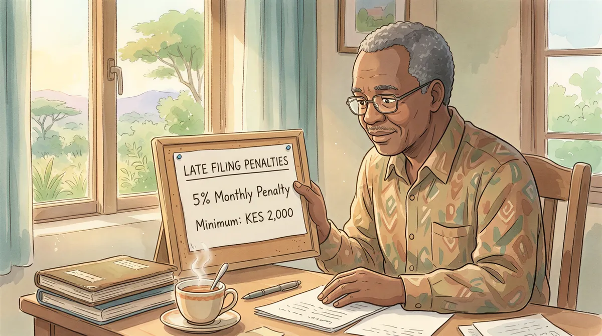 Late filing penalty structure for MRI taxes in Kenya visualization