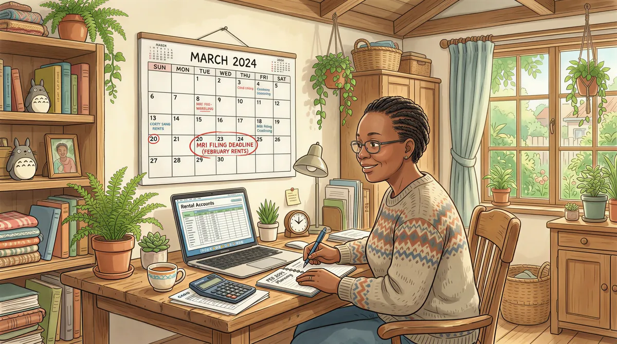 Kenyan landlord reviewing MRI filing deadlines calendar for rental income tax in Kenya