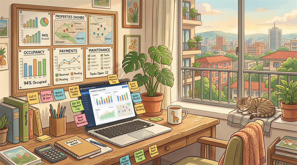 Information systems dashboard for multi-property management across Kenya