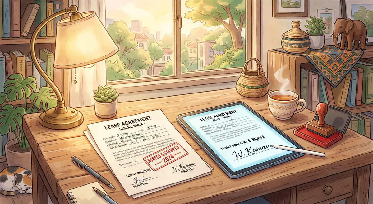 Digital vs physical tenancy agreements in Kenya; signatures and stamps