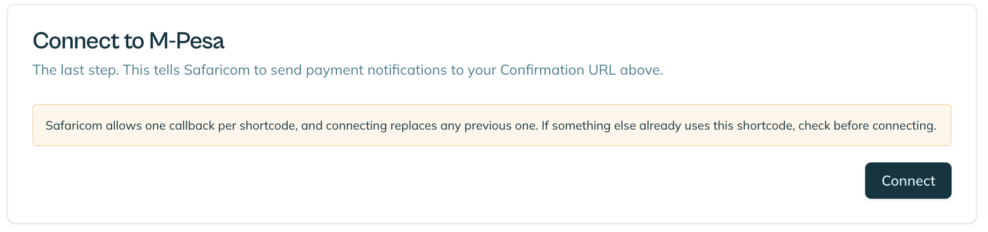 The Connect button